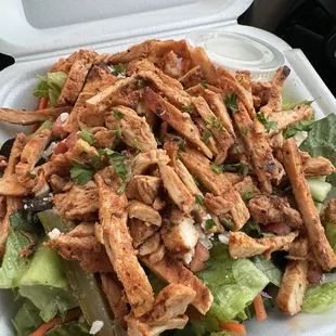 Greek Salad W/ Choice Of Meat (I chose chicken)