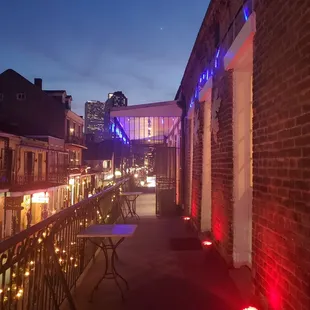 Side balcony Maison Bourbon Jazz Club upstairs venue.