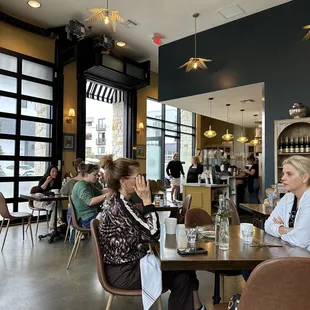 The inside of the restaurant.