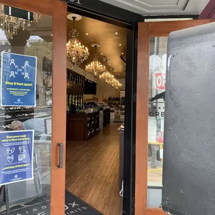 the entrance to the store