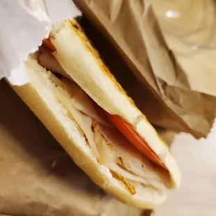 the inside of a sandwich