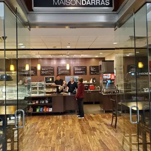 the entrance to the restaurant