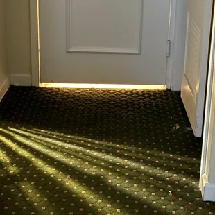 Approximately an inch gap under door