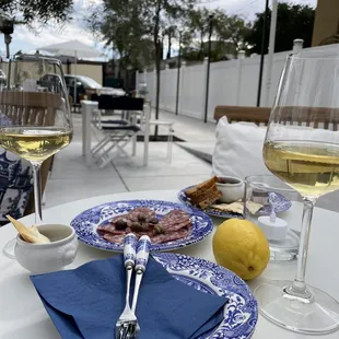 Charcuterie Plate on the Maison Fox Patio