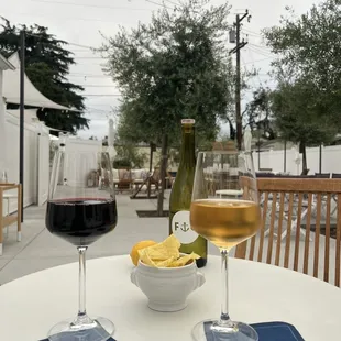 Wine + complementary chips!