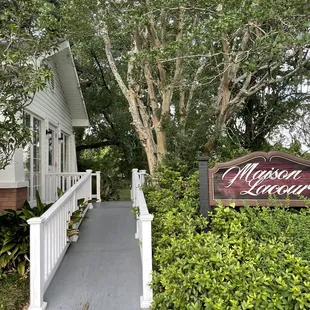 the entrance to the house