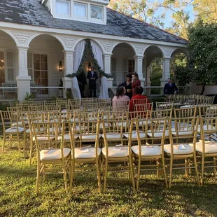 Ceremony on the front lawn