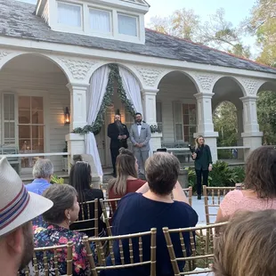 Ceremony on the front lawn