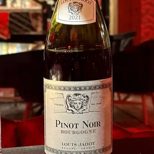 2021 Louis Jardot Pinot Noir Burgundy** from Beaume, France.