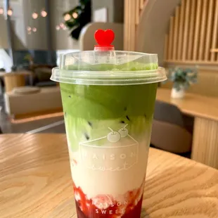 Strawberry Matcha with Oat Milk