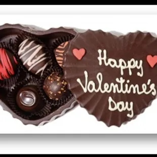 Medium heart box filled with truffes