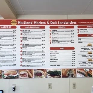 Menu as of February 2022