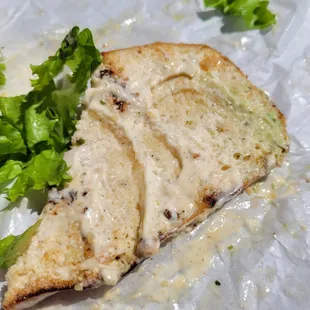 I was informed the green smear in the corner is the boss-approved amount of avocado