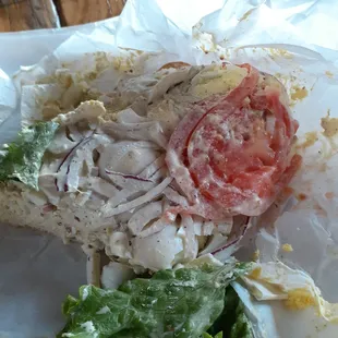 Messy, messy sandwich.