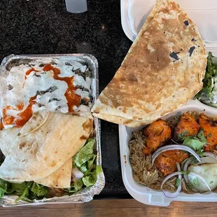 Chicken Kabob and Chicken with Rice