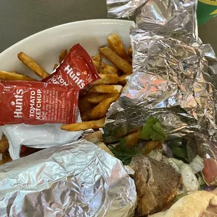 Lamb Wrap with fries