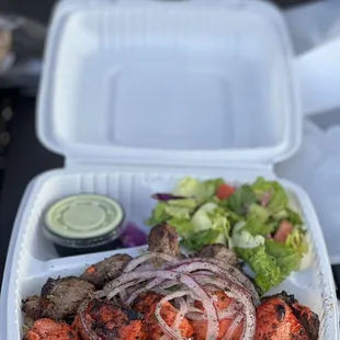 Chicken Kabob and Lamb Kabob