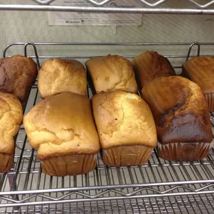 a rack of freshly baked bread