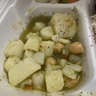 Potatoes and chickpeas, sour interesting taste