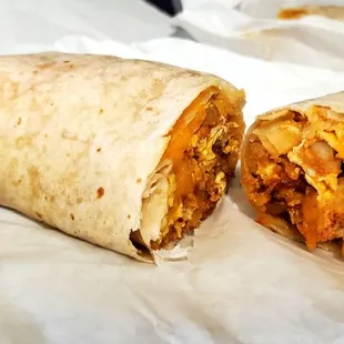 My Chorizo Burrito (hasbrowns, cheese) Delish!