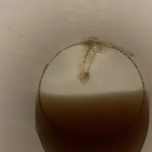 Black dirt and something that looks like spit