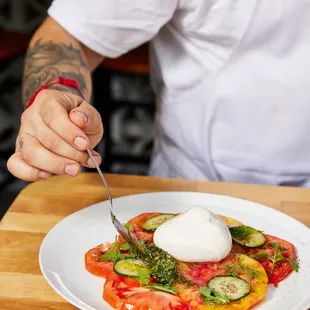 a chef preparing a meal