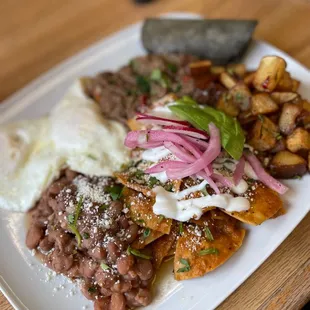 a plate of mexican food