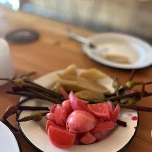 Appetizer. Rhubarb, and two other things I cannot remember.