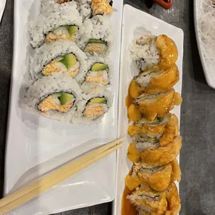 Alaska roll and Spicy Shrimp Roll