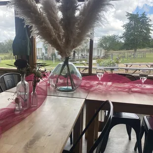 a table set for a wedding reception