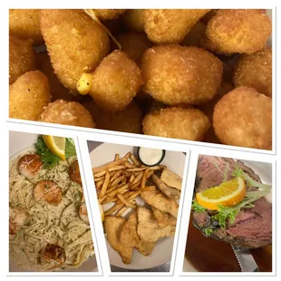 curds. alfredo. bluegill. prime rib