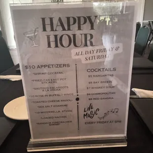 menu
