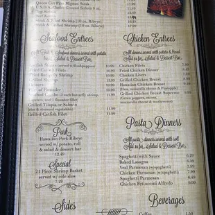 the menu