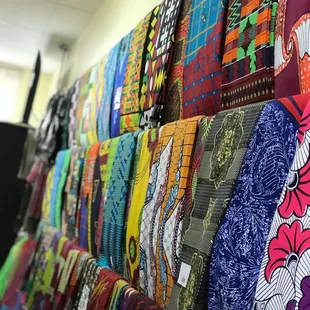 Traditional African Kente cloths and other materials