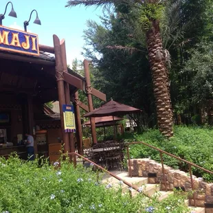 Tables always available poolside