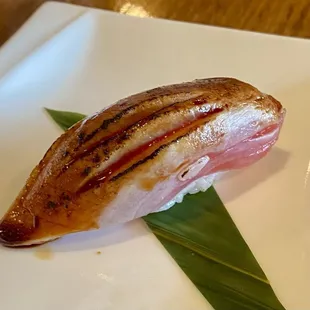 Seared tuna with a special soy sauce brushed on top.