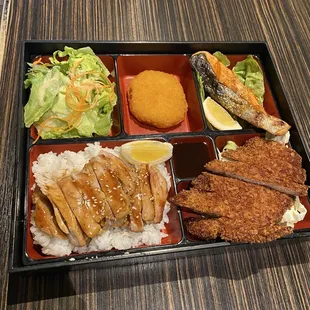 Any 3 Items 1 free side Bento Box Combo