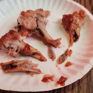 Broken bones inside some of the wings