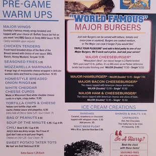 Menu as of 3/16/2023