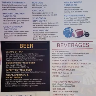 Menu as of 3/16/2023