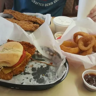 Spicy chicken and catfish.