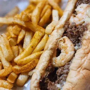 6&quot; Surf &amp; Turf Cheesesteak w/ Cajun Fries