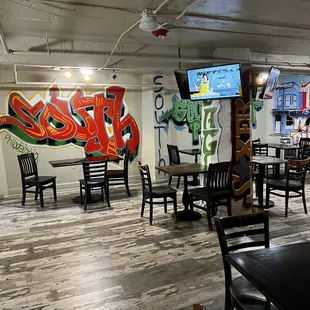 Cool Downstairs dining area