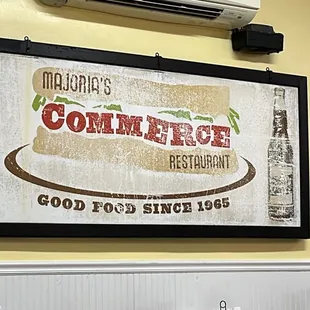 Sign inside
