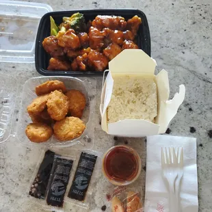 a variety of food items