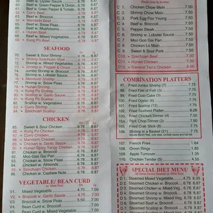 menu