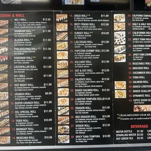 menu