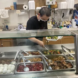 a man preparing food