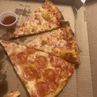 1/3 cheese 1/2 pepperoni pizza!