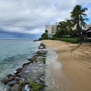 Empty beach on the cloudy day